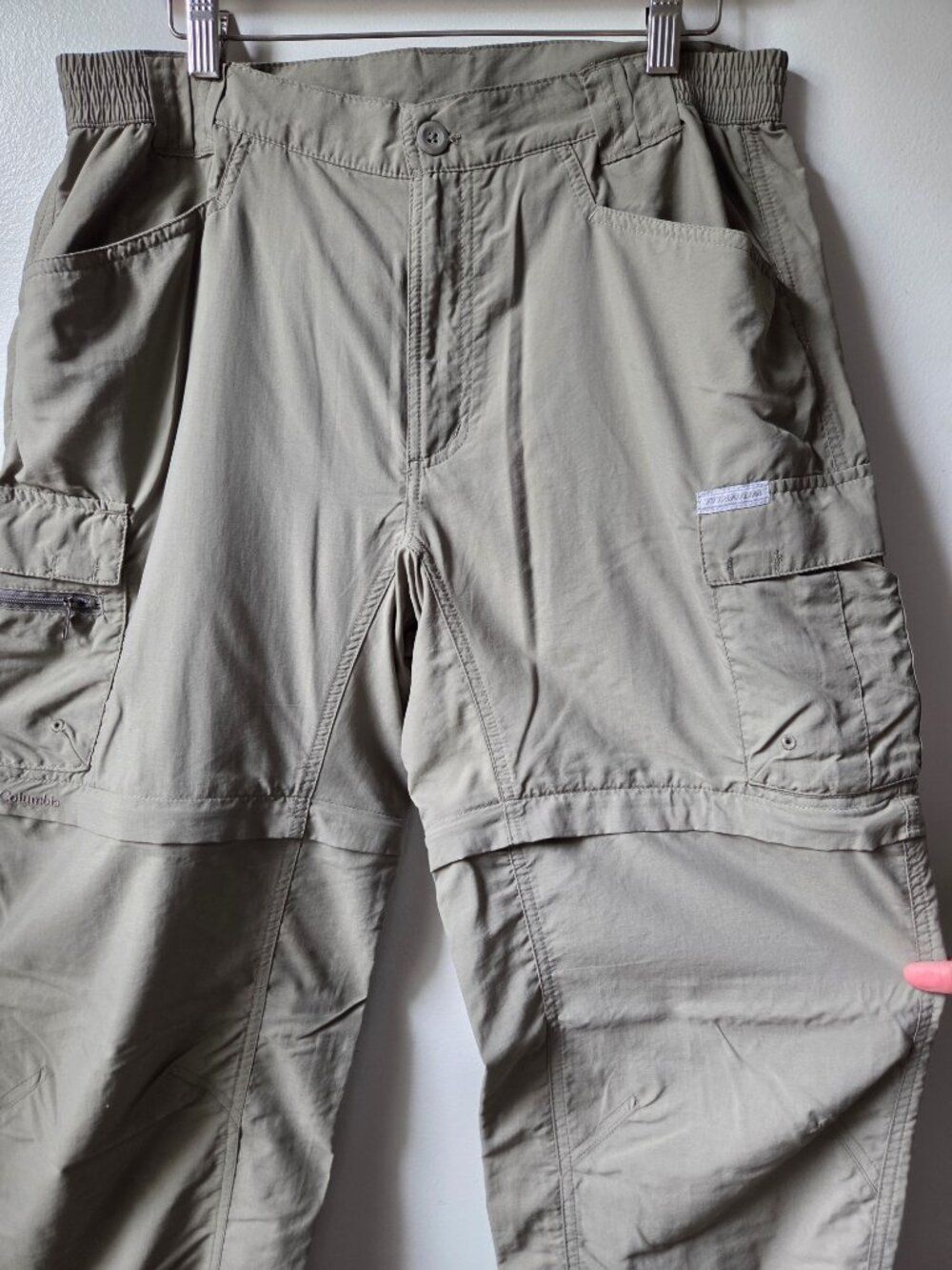 Euc Columbia Titanium Grey Taupe Convertible Packable Outdoor Pants Size L Wmns — image 3 of 8